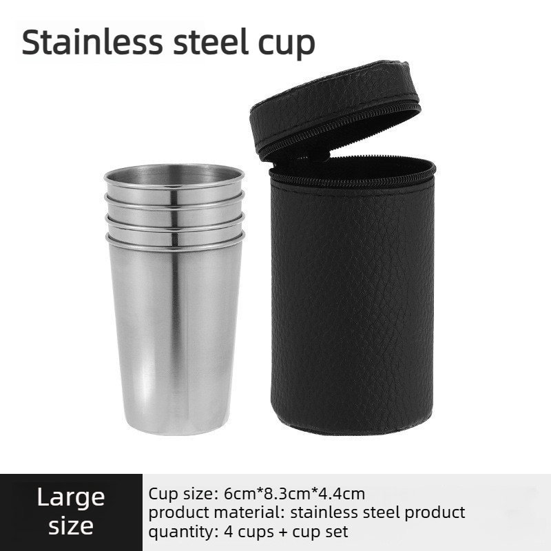 Juego de 4 Vasos de Acero Inox - Wine Or Beer reseña y precio