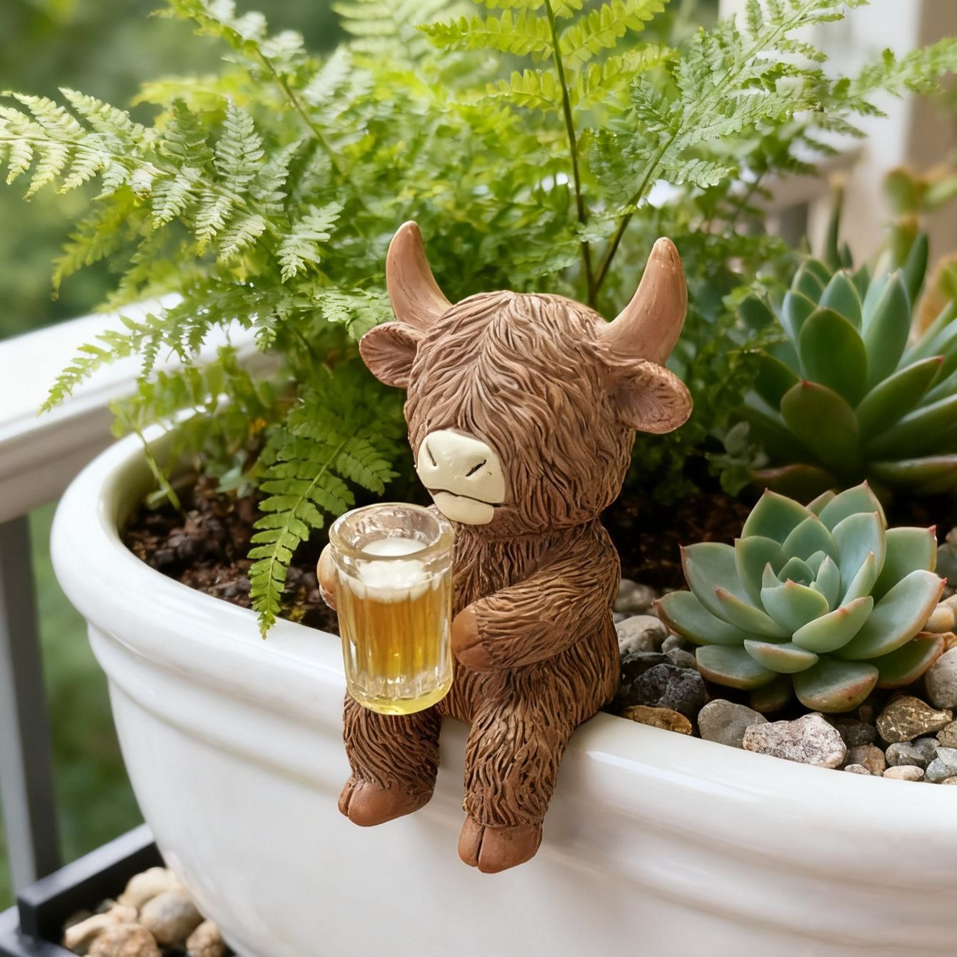 Divertida Figura de Vaca Highl - Wine Beer Garden reseña y precio